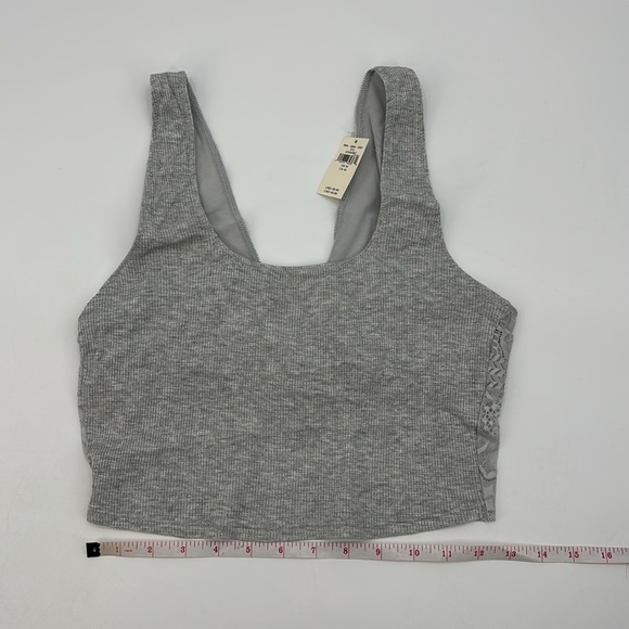 Aerie Holiday grey best lace waffle longline bralette‎ size Medium NWT - Picture 8 of 12